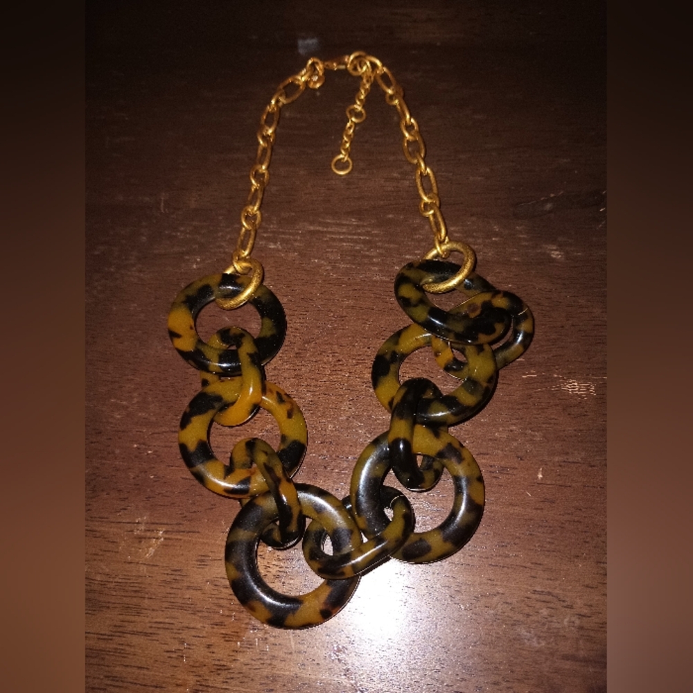 J. Crew Tortoise Shell & Gold Tone Necklace